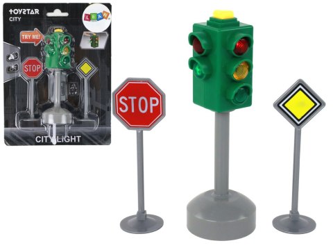 Sygnalizator Świetlny Znaki Światła Drogowe Dźwięki 12 cm LEAN Toys Sygnalizator Świetlny Znaki Światła Drogowe Dźwięki 12 cm LEAN Toys