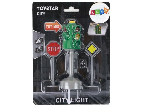 Sygnalizator Świetlny Znaki Światła Drogowe Dźwięki 12 cm LEAN Toys Sygnalizator Świetlny Znaki Światła Drogowe Dźwięki 12 cm LEAN Toys
