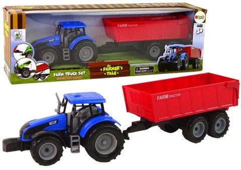 Traktor z Przyczepą Pojazd Rolniczy Farma Niebieski LEAN Toys Traktor z Przyczepą Pojazd Rolniczy Farma Niebieski LEAN Toys