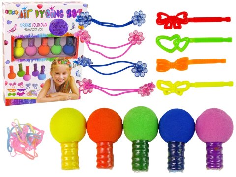 Zestaw Do Farbowania Włosów Dla Dzieci 5 Farb Gumki LEAN Toys Zestaw Do Farbowania Włosów Dla Dzieci 5 Farb Gumki LEAN Toys