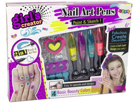Zestaw Do Malowania Paznokci 4 Pisaki LEAN Toys Zestaw Do Malowania Paznokci 4 Pisaki LEAN Toys