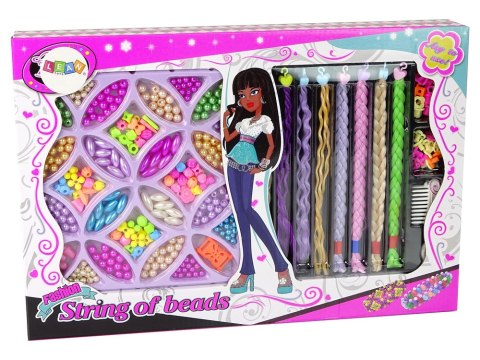 Zestaw Koralików Do Włosów i Biżuterii Kolorowy LEAN Toys Zestaw Koralików Do Włosów i Biżuterii Kolorowy LEAN Toys