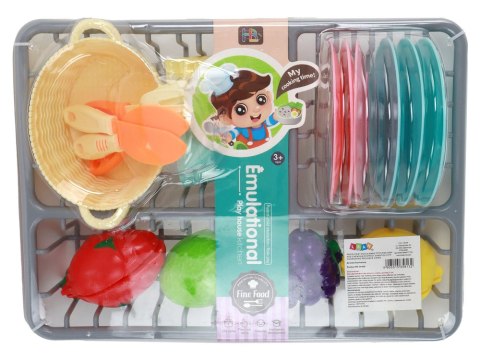 Zestaw Kuchenny Naczynia Warzywa Do Krojenia 21 El. Akcesoria LEAN Toys Zestaw Kuchenny Naczynia Warzywa Do Krojenia 21 El. Akcesoria LEAN Toys