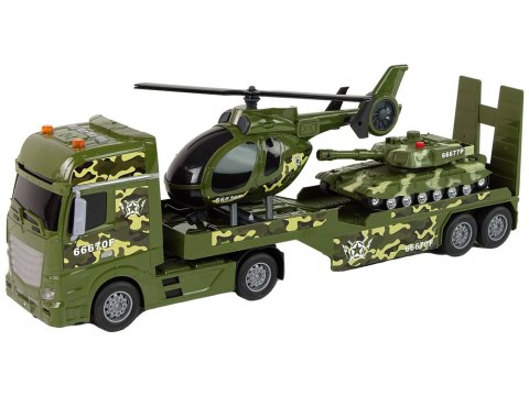 Zestaw Militarny Czołg Napęd Frykcyjny Helikopter Ciężarówka LEAN Toys Zestaw Militarny Czołg Napęd Frykcyjny Helikopter Ciężarówka LEAN Toys