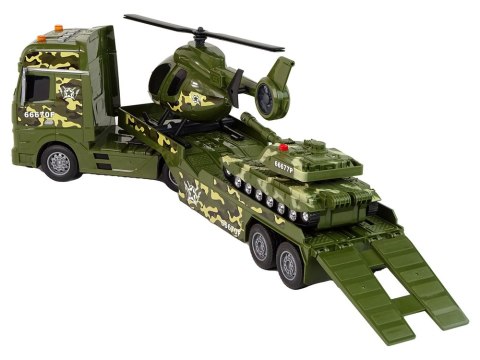 Zestaw Militarny Czołg Napęd Frykcyjny Helikopter Ciężarówka LEAN Toys Zestaw Militarny Czołg Napęd Frykcyjny Helikopter Ciężarówka LEAN Toys