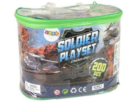 Zestaw Militarny Figurki Broń Pojazdy 200 Elementów LEAN Toys Zestaw Militarny Figurki Broń Pojazdy 200 Elementów LEAN Toys