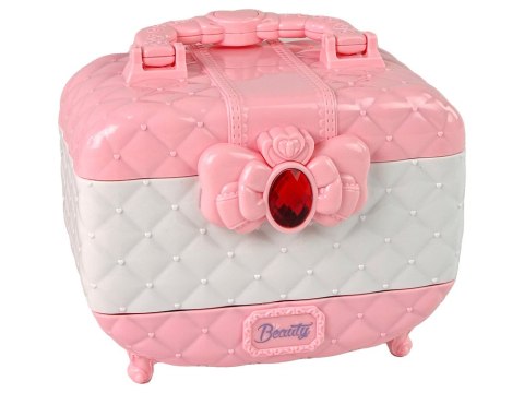 Zestaw Piękności w Kuferku Cienie Lakiery Różowy Biały LEAN Toys Zestaw Piękności w Kuferku Cienie Lakiery Różowy Biały LEAN Toys