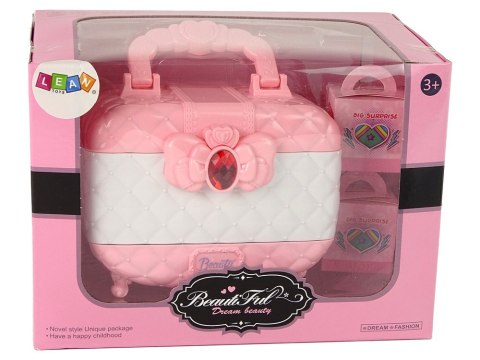 Zestaw Piękności w Kuferku Cienie Lakiery Różowy Biały LEAN Toys Zestaw Piękności w Kuferku Cienie Lakiery Różowy Biały LEAN Toys