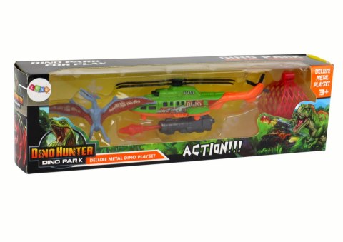 Zestaw Zielony Helikopter Transport Dinozaura Dino Park LEAN Toys Zestaw Zielony Helikopter Transport Dinozaura Dino Park LEAN Toys