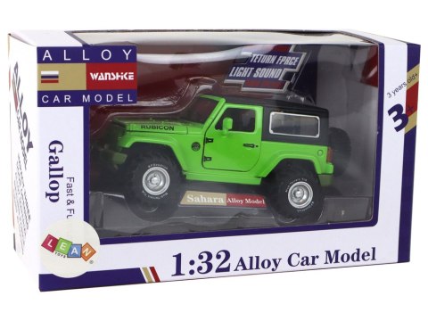 Auto Terenowe Napęd Frykcyjny Na Baterie Metalowy Zielony 1:32 LEAN Toys Auto Terenowe Napęd Frykcyjny Na Baterie Metalowy Zielony 1:32 LEAN Toys