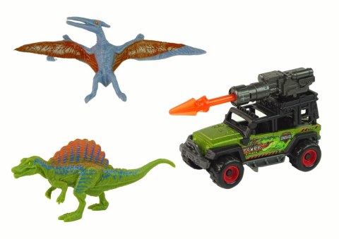 Dinozaury Figurki Zestaw Auto Rakieta Pomarańczowy LEAN Toys Dinozaury Figurki Zestaw Auto Rakieta Pomarańczowy LEAN Toys