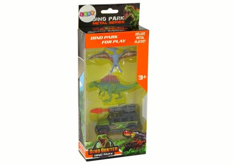 Dinozaury Figurki Zestaw Auto Rakieta Pomarańczowy LEAN Toys Dinozaury Figurki Zestaw Auto Rakieta Pomarańczowy LEAN Toys