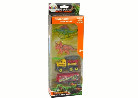 Dinozaury Zestaw Samochód Rakieta Z Naczepą Żółty LEAN Toys Dinozaury Zestaw Samochód Rakieta Z Naczepą Żółty LEAN Toys