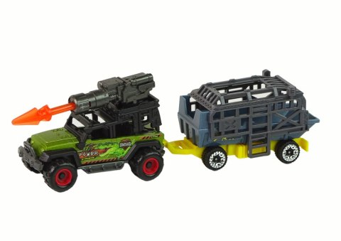 Dinozaury Zestaw Samochód Z Rakietą Przyczepa LEAN Toys Dinozaury Zestaw Samochód Z Rakietą Przyczepa LEAN Toys
