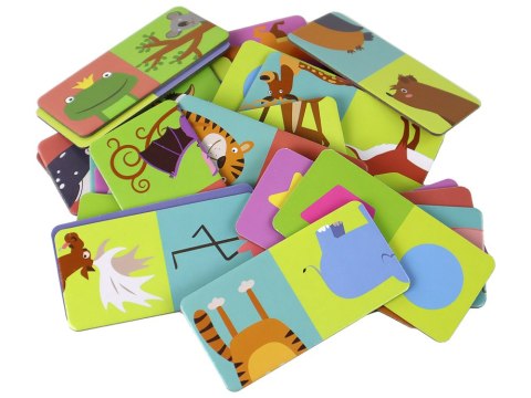 Gra Logiczna Puzzle Dwustronne Domino Zwierzęta 10cm x 5cm 28 El. LEAN Toys Gra Logiczna Puzzle Dwustronne Domino Zwierzęta 10cm x 5cm 28 El. LEAN Toys