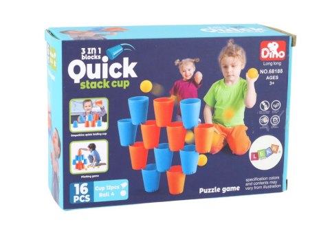 Gra Sensoryczna Kubki 3w1 Kreatywny 16 Ele Układanka LEAN Toys Gra Sensoryczna Kubki 3w1 Kreatywny 16 Ele Układanka LEAN Toys