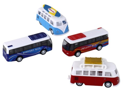 Kampery Autobusy Z Napędem Frykcyjnym 1:87 4 Sztuki LEAN Toys Kampery Autobusy Z Napędem Frykcyjnym 1:87 4 Sztuki LEAN Toys