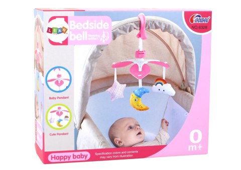Karuzela Łóżeczkowa Dla Dzieci Klips Niebo Różowa LEAN Toys Karuzela Łóżeczkowa Dla Dzieci Klips Niebo Różowa LEAN Toys