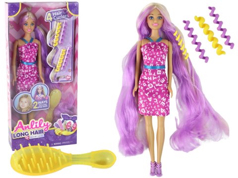 Lalka Anlily Długie Fioletowe Włosy Zestaw LEAN Toys Lalka Anlily Długie Fioletowe Włosy Zestaw LEAN Toys
