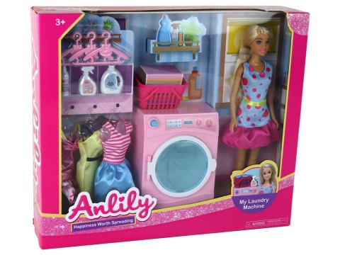 Lalka Anlily Pralnia Zestaw Akcesoriów Pralka XXL LEAN Toys Lalka Anlily Pralnia Zestaw Akcesoriów Pralka XXL LEAN Toys