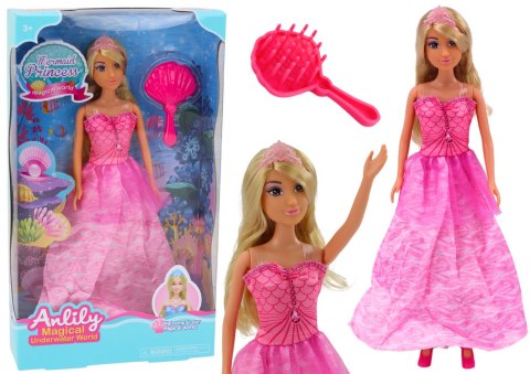 Lalka Anlily Syrenia Księżniczka Różowa Sukienka Szczotka LEAN Toys Lalka Anlily Syrenia Księżniczka Różowa Sukienka Szczotka LEAN Toys