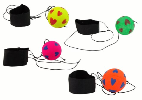 Piłka PU Na Gumce 6 cm 4 Kolory Serca LEAN TOYS Piłka PU Na Gumce 6 cm 4 Kolory Serca LEAN TOYS