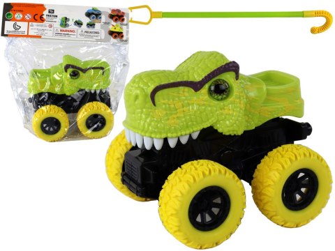 Pojazd Terenowy Pchacz Tyranozaur Rex Gumowe Koła Zielony LEAN Toys Pojazd Terenowy Pchacz Tyranozaur Rex Gumowe Koła Zielony LEAN Toys