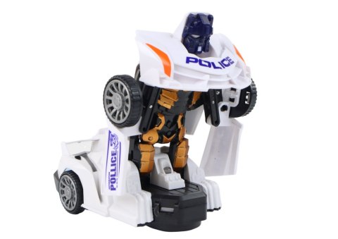 Samochód-Robot Policja Biały 2w1 Transformacja LEAN Toys Samochód-Robot Policja Biały 2w1 Transformacja LEAN Toys