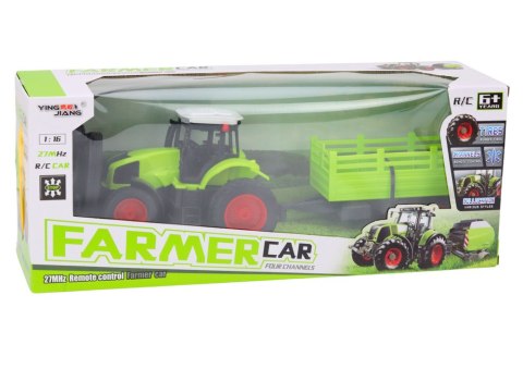 Traktor Zdalnie Sterowany RC Z Przyczepą 1:16 Zielony LEAN Toys Traktor Zdalnie Sterowany RC Z Przyczepą 1:16 Zielony LEAN Toys