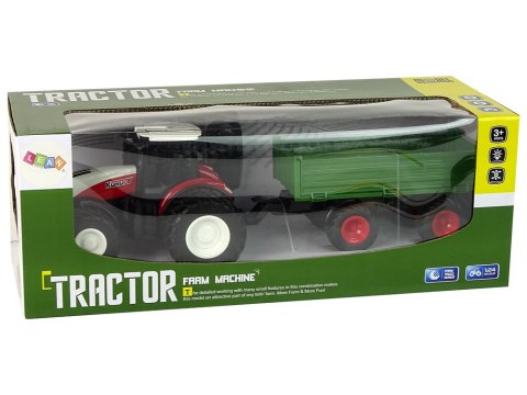 Traktor Zdalnie Sterowany z Przyczepą 1:24 Czerwony Zielony LEAN Toys Traktor Zdalnie Sterowany z Przyczepą 1:24 Czerwony Zielony LEAN Toys