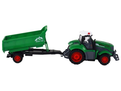 Zdalnie Sterowany Ciągnik Traktor R/C z Przyczepą 1:24 Światła Zielony LEAN Toys Zdalnie Sterowany Ciągnik Traktor R/C z Przyczepą 1:24 Światła Zielony LEAN Toys