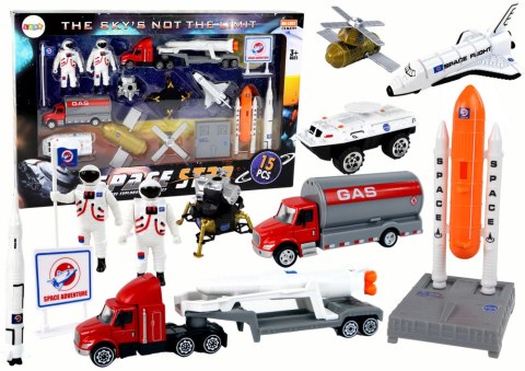 Zestaw Figurek Kosmos Ciężarówka Rakieta 15 El. LEAN Toys Zestaw Figurek Kosmos Ciężarówka Rakieta 15 El. LEAN Toys