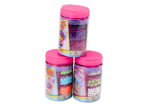 Zestaw Koralików W Słoiku Do Tworzenia Biżuterii 3w1 LEAN Toys Zestaw Koralików W Słoiku Do Tworzenia Biżuterii 3w1 LEAN Toys