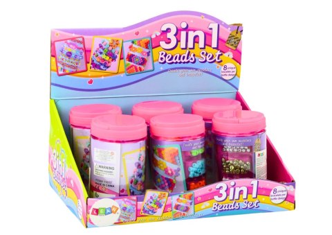 Zestaw Koralików W Słoiku Do Tworzenia Biżuterii 3w1 LEAN Toys Zestaw Koralików W Słoiku Do Tworzenia Biżuterii 3w1 LEAN Toys