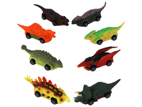 Zestaw Resoraków Dinozaury Samochodziki Kolorowe 8 Sztuk LEAN Toys Zestaw Resoraków Dinozaury Samochodziki Kolorowe 8 Sztuk LEAN Toys