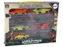 Zestaw Resoraków Dinozaury Samochodziki Kolorowe 8 Sztuk LEAN Toys