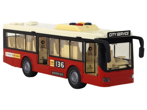Autobus Na Baterie Światła Dźwięki Czerwony Miejski 1:16 LEAN Toys Autobus Na Baterie Światła Dźwięki Czerwony Miejski 1:16 LEAN Toys