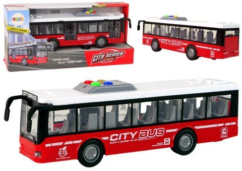 Autobus Na Baterie Światła Dźwięki Napęd Frykcyjny Czerwony 1:16 LEAN Toys Autobus Na Baterie Światła Dźwięki Napęd Frykcyjny Czerwony 1:16 LEAN Toys