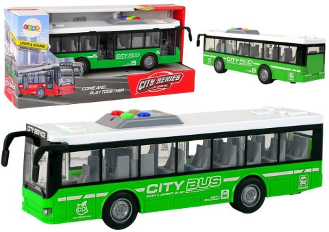 Autobus Na Baterie Światła Dźwięki Napęd Frykcyjny Zielony 1:16 LEAN Toys Autobus Na Baterie Światła Dźwięki Napęd Frykcyjny Zielony 1:16 LEAN Toys