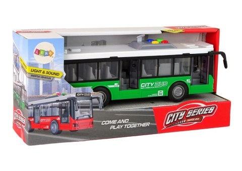 Autobus Na Baterie Światła Dźwięki Napęd Frykcyjny Zielony 1:16 LEAN Toys Autobus Na Baterie Światła Dźwięki Napęd Frykcyjny Zielony 1:16 LEAN Toys