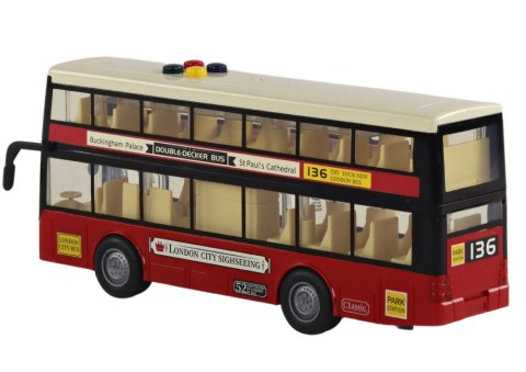 Autobus Piętrowy Miejski Światła Dźwięki Czerwony 1:16 LEAN Toys Autobus Piętrowy Miejski Światła Dźwięki Czerwony 1:16 LEAN Toys