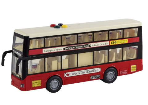 Autobus Piętrowy Miejski Światła Dźwięki Czerwony 1:16 LEAN Toys Autobus Piętrowy Miejski Światła Dźwięki Czerwony 1:16 LEAN Toys