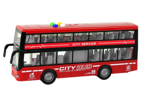 Autobus Piętrowy Na Baterie Światła Dźwięki Napęd Frykcyjny Czerwony 1:16 LEAN Toys Autobus Piętrowy Na Baterie Światła Dźwięki Napęd Frykcyjny Czerwony 1:16 LEAN Toys