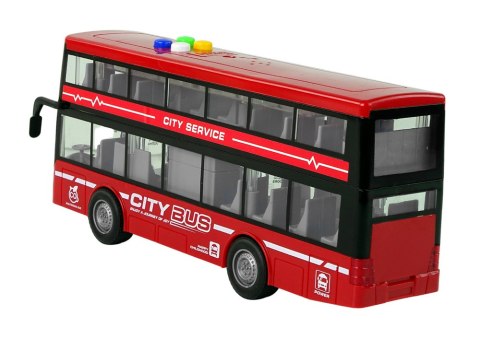Autobus Piętrowy Na Baterie Światła Dźwięki Napęd Frykcyjny Czerwony 1:16 LEAN Toys Autobus Piętrowy Na Baterie Światła Dźwięki Napęd Frykcyjny Czerwony 1:16 LEAN Toys