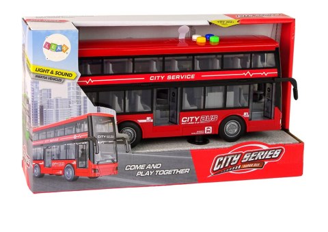 Autobus Piętrowy Na Baterie Światła Dźwięki Napęd Frykcyjny Czerwony 1:16 LEAN Toys Autobus Piętrowy Na Baterie Światła Dźwięki Napęd Frykcyjny Czerwony 1:16 LEAN Toys