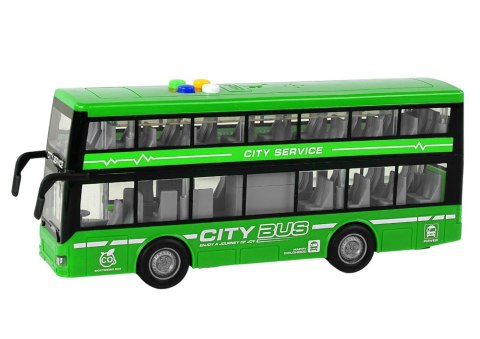 Autobus Piętrowy Na Baterie Światła Dźwięki Napęd Frykcyjny Zielony 1:16 LEAN Toys Autobus Piętrowy Na Baterie Światła Dźwięki Napęd Frykcyjny Zielony 1:16 LEAN Toys