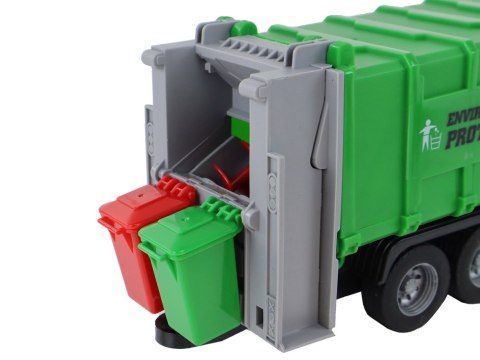 Ciężarówka Śmieciarka Dźwig Przyczepa Napęd Frykcyjny Dźwięki Zielona 1:16 LEAN Toys Ciężarówka Śmieciarka Dźwig Przyczepa Napęd Frykcyjny Dźwięki Zielona 1:16 LEAN Toys