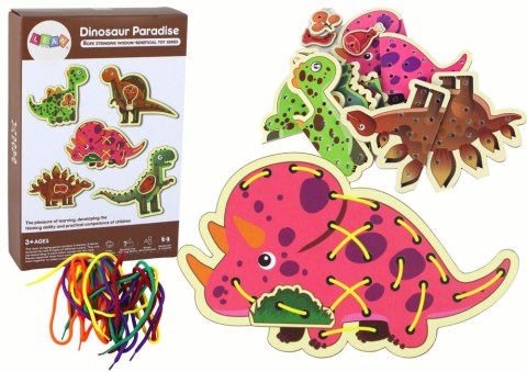 Gra Zręcznościowa Raj Dinozaurów Sznurowane Kolorowe LEAN Toys Gra Zręcznościowa Raj Dinozaurów Sznurowane Kolorowe LEAN Toys
