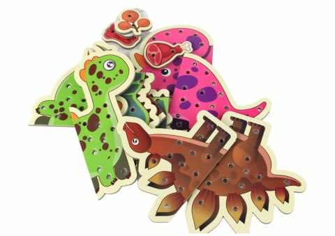 Gra Zręcznościowa Raj Dinozaurów Sznurowane Kolorowe LEAN Toys Gra Zręcznościowa Raj Dinozaurów Sznurowane Kolorowe LEAN Toys