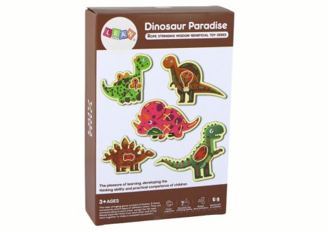 Gra Zręcznościowa Raj Dinozaurów Sznurowane Kolorowe LEAN Toys Gra Zręcznościowa Raj Dinozaurów Sznurowane Kolorowe LEAN Toys